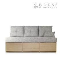 [블레스가구] 루이스 3인 패브릭 수납소파 서랍소파 쇼파, 루이스 3인 연그레이_메이플