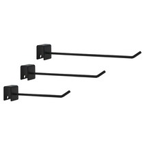 각파이프 일자후크 블랙/각후크/부속진열 찬넬 벽선반, 100mm