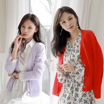 플레이팝 여성용 기본 베이직 가디건