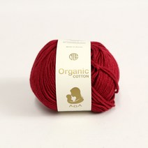 [앵콜스] 아가 오가닉코튼실 30g AGA Organic Cotton 유기농 면사 오가닉실 뜨개실 아기옷 아기양말 모자, 11 딥레드
