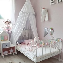 아둥놀이터 아기침대캐노피 아이방꾸미기 유아텐트 인테리어용품, 화이트