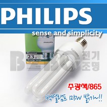 필립스/전구식삼파장-주광색23W-11K-865K-EFTR23EX-D/힌색/절전형전구/장미전구, 23W주광색/538615