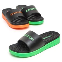 코코엠 남여공용 슬리퍼 4cm 그린/오렌지 230-280mm