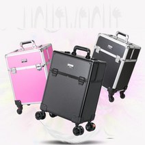 Qterra(특허브랜드) 메이크업 박스 화장품가방 파우치 전문가용 캐리어, 1개, 표준형-로즈