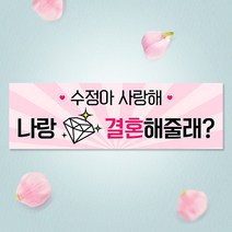 애니데이파티 (봄날핑크-가로긴형) 프로포즈현수막 결혼 웨딩 촛불 이벤트용품