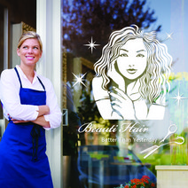 LSG1605_미용실 시트지 그래픽스티커_소중한 그녀의 머릿결, 화이트