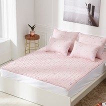 밀리에르 시어서커 여름 침대패드 겸 카페트 패드, 네요 핑크 퀸Q 침대패드