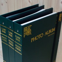 CLASSIC ALBUM+책장진열가능+바인더앨범+접착or포켓, 클래식앨범_카키, 화이트접착속지30매, 30매