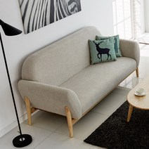 마티노가구 아모르 원목 패브릭 3인용 소파, 소프트그레이