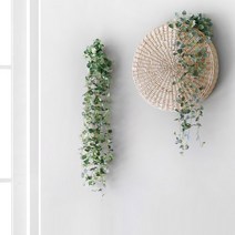 버튼잎 인테리어 넝쿨 조화, 빈티지그린