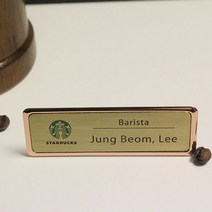 24k메탈도금명찰 금속 자석 명찰 보광산업, 핑크골드프레임3구자석형, 1개