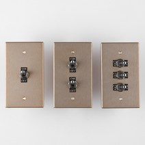 VONO 빈티지 알루미늄 토글스위치 3종 (골드), 3구