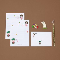 널 좋아해 캐릭터 편지지 (자체제작), 흰색, 봉투 10장