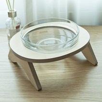 아쭈 고양이 강아지 원목 물그릇 수반, 8cm, 1개