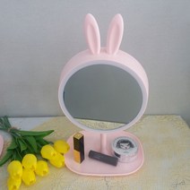 체리향기 LED 조명 화장거울 여자아이선물, 핑크토끼