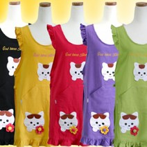 엠스타앞치마 캐릭터 고양이앞치마, 노랑, 1개