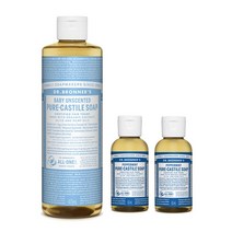닥터브로너스 캐스틸 솝 베이비 475ml 1개 + 페퍼민트 60ml 2개, 1세트, 595ml