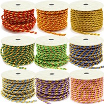 [KOMO] 롤꽈배기끈(10yd) 색상선택 - 꽈배기줄 꽈배기실 칼라끈 금색줄 금색끈, 금사+분홍, 1개