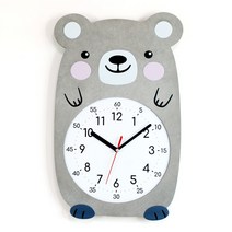에코팩토리 무소음 아이방 시계 동물친구들 - 그레이곰곰이, 교육용시계판