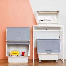 (아우어마켓) 수납하기 좋은 튼튼한 플라스틱 슬라이딩 리빙박스 기저귀 장난감 정리함, 대형-화이트, 1개