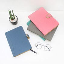 스프링 25절 (17x23cm) 팝스 링크(자석) 다이어리 PU 자석 인조가죽 플래너, 블루(주일식)