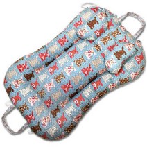 뽀송뽀송 국내수제작 땅콩침대 휴대보트침대 B_33 블루래빗, 목쿠션포함