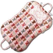 뽀송뽀송 국내수제작 땅콩침대 휴대보트침대 B_34 핑크래빗, 짱구베개포함