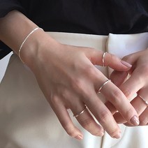 실버폭스 슬림 스크류 실버링 텐핑거 은반지