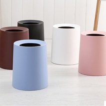 해강 인테리어 휴지통 8L 12L, 모던원형휴지통_8L_다크브라운