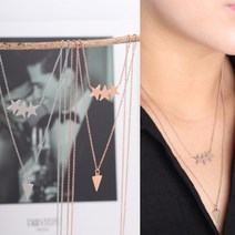 쥬골드 써지컬스틸목걸이 모던 두줄체인 롱목걸이 여성 드롭목걸이 목걸이