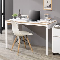 [가구언니] 노트 입식 스틸 철제 책상 1000 컴퓨터책상, SIZE.1000-네츄럴(상판)+블랙(프레임)