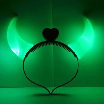 LED 악마뿔 머리띠, 그린, 1개