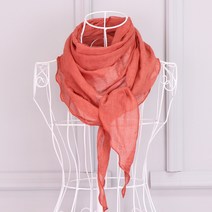 앙상블 피그먼트 무지 면 삼각 스카프