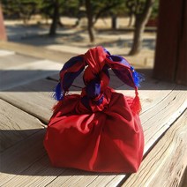 청홍겹보 수술 44인치 5장 보자기 혼수 포장 답례품 예단, 5매