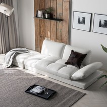 자네트 코니아 3인용 좌식쇼파 스툴포함, 화이트