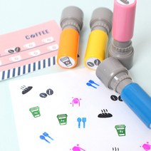 두루디자인 베이직 꼬마 쿠폰 스탬프, 핑크(자체로고 수정), 잉크 분홍