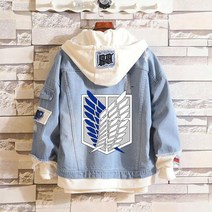 남녀공용 진격의 거인 조사병단 후드 청쟈켓