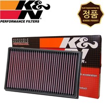 K&N 33-3005 반영구적 순형형 튜닝 흡기 에어필터 폭스바겐 GTI 파사트 티구안 2세대, 1개입