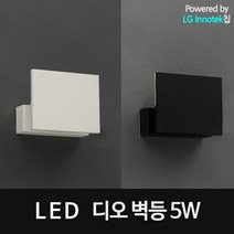 부경조명 LED 벽등모음 5W 전구색 벽부등 실내벽등 외부벽등 LED등, 디오 벽등 블랙
