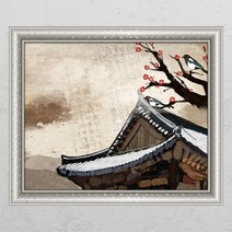 꾸밈 ca608-전통수묵화학과호랑이창문그림액자 시트지, 2타입-D타입-엘레강스실버