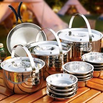 키친아트 6-7인용 스텐 캠핑코펠식기세트