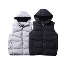 제이컴퍼니 스트릿 후드 커플 패딩조끼(M-3XL)