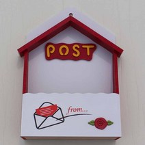 마프 예쁜 벽걸이 우체통 편지함 우편함, A0990R레드 장미하우스 편지꽂이