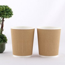 10온스 이중컵 내추럴 25개 엠보싱컵 (약 윗지름 8.4cm x 밑지름 6.2cm x 높이 9.8cm), 1개
