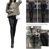 기모 가죽레깅스 여성 인조가죽 바지 투벗흔 레자 스키니팬츠 슬림핏 겨울용