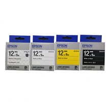 12mm 엡손정품 흰색 바탕-검정글씨 (SS12K-PX TAPE), 12mm흰색바탕검정글씨SS12K