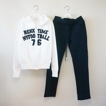 엠아이뷰티 Renx NY 76 기모 긴팔 후드 집업 트레이닝복 세트