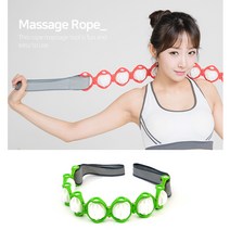 마사지로프 등 허리 어깨 목 대형 롤러 줄 마사지기, 그린, 1개