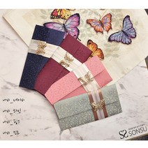 SONSU 현금예단 선물 봉투/ 축의금 봉투/ 나비금장, 민트, 1개