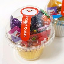 민트바 크리스마스 투명컵 간식 선물세트, 1set